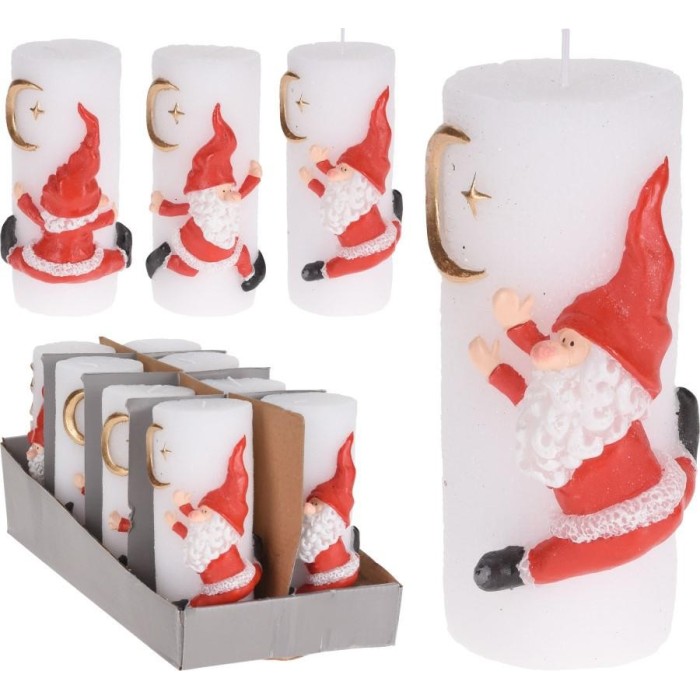 CANDELA GNOMO ROSSO 15CM 2ASS